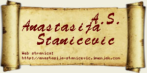 Anastasija Stanićević vizit kartica